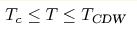 T_c\leq T\leq T_{\text{CDW}}