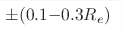 \pm (0.1 {-} 0.3 R_{e})