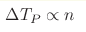 \Delta T_P \propto n