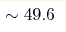 \sim49.6 