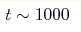  t \sim 1000 