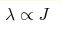  \lambda \propto J 