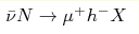 \bar{\nu}N\to\mu^+h^-X