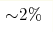 {\sim} 2 \%