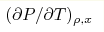 (\partial P/\partial T)_{\rho,x}