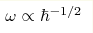 \omega \propto \hbar^{-1/2}